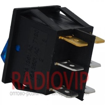 картинка Переключатель двойной с подсв. IRS-2101-1А ON-OFF, 6pin, 15A, синий от интернет магазина Radiovip
