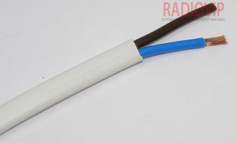 картинка Кабель силовой ШВВП 2х1,5мм.кв., CU, белый, 100м от интернет магазина Radiovip