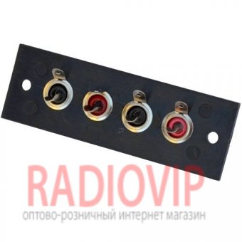 картинка Гнездо RCA х4 монтажное на панели,прямоугольное от интернет магазина Radiovip