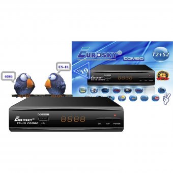 картинка Спутниковый ресивер EUROSKY ES-19 DVB-T2/S2/C COMBO от интернет магазина Radiovip