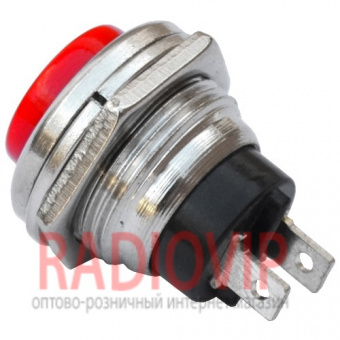 картинка Кнопка большая PBS-26С без фиксации ON-(OFF), 2pin, 2А 250V, красная от интернет магазина Radiovip