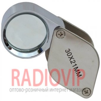 картинка Ювелирная лупа 30X увеличение, диаметр 21мм, Magnifier 55367-2 от интернет магазина Radiovip