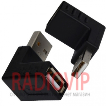 картинка Переходник штекер USB A- гнездо USB A, угловой от интернет магазина Radiovip
