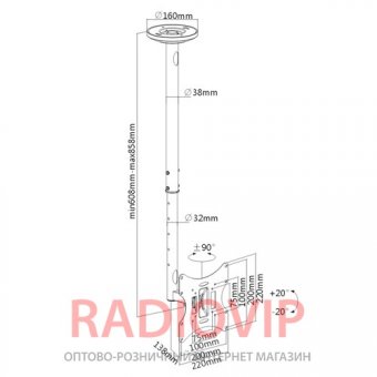 картинка Кронштейн для ТВ LCD CELB 202 R от интернет магазина Radiovip
