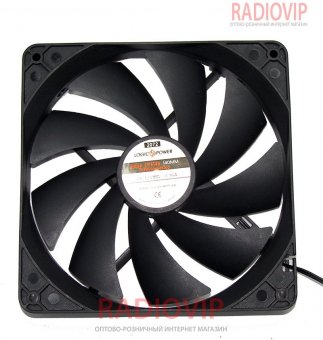 картинка Вентилятор корпусной LogicPower LP F14B, 140MM, 4pin (Molex питание), black от интернет магазина Radiovip