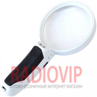 картинка Ручная лупа с LED подсветкой, 5X увеличение, диаметр 75 мм, MG 77390B1 от интернет магазина Radiovip