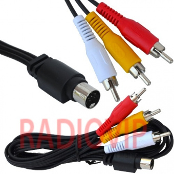 картинка Шнур шт.mini din 9pin- 3 шт.RCA, диам.-2,6x7,8мм, 1,5м. от интернет магазина Radiovip