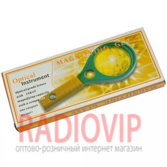 картинка Лупа ручная, 3X увеличение (диаметр 90мм) и 8X увеличение (диаметр 23мм), Magnifier 89077 от интернет магазина Radiovip