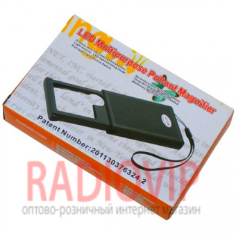 картинка Лупа ручная ювелирная c LED подсветкой, 3Х, 45*45мм MG21015 от интернет магазина Radiovip