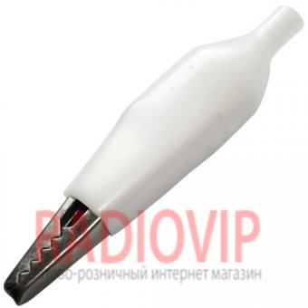 картинка Зажим тестерный большой  белый от интернет магазина Radiovip