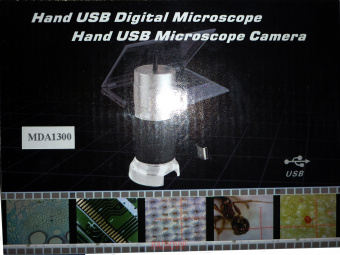 картинка Портативный USB микроскоп цифровой MDA1300R 1/4” 1X---40X,200x 1.3MPx от интернет магазина Radiovip