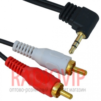 картинка Шнур шт.3,5стерео угловой- 2шт.RCA, gold, диам.-2,8х5,6мм, 1,5м. от интернет магазина Radiovip