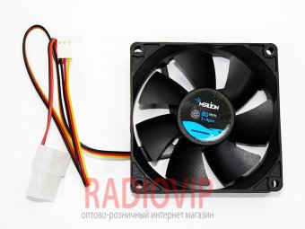 картинка Кулер корпусной Merlion 8025 80*80*25mm DC sleeve fan,3pin+4pin 1500об/мин от интернет магазина Radiovip