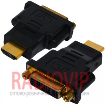картинка Переходник гн.DVI -шт.HDMI, gold, пластик от интернет магазина Radiovip