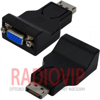 картинка Переходник шт.Display Port- гн.VGA, блистер от интернет магазина Radiovip