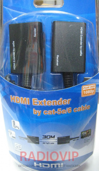 картинка Устройство передачи HDMI по кабелю витая пара 30 м HD-EX30D от интернет магазина Radiovip