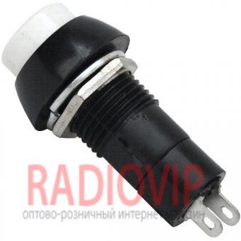 картинка Кнопка средняя PBS-11В без фиксации OFF-(ON), 2pin, 1А 250V, белая от интернет магазина Radiovip